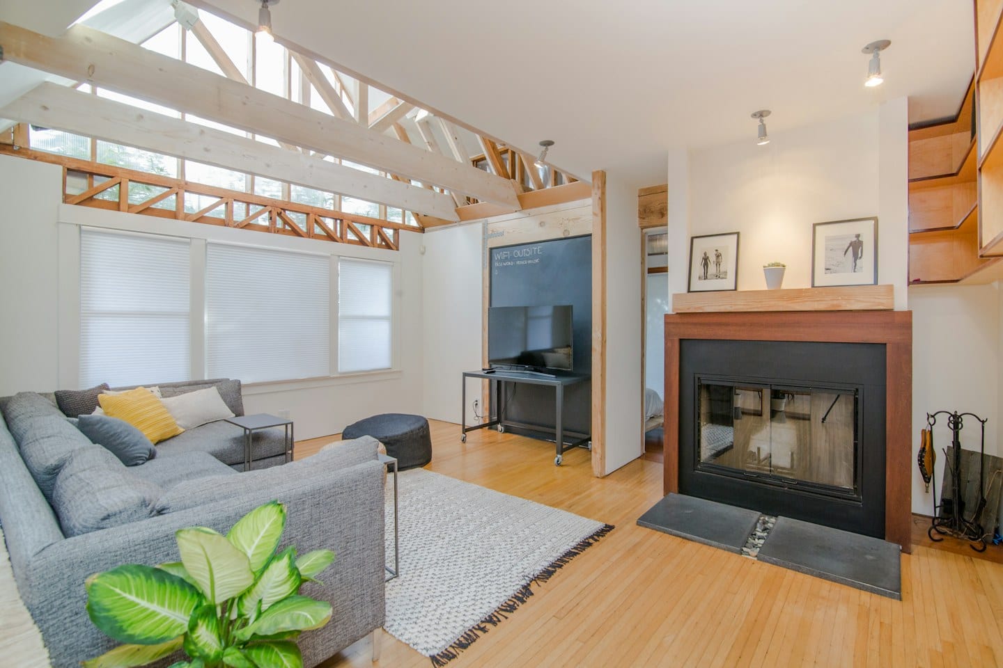 A bright living room at Outsite Venice Beach in Los Angeles.